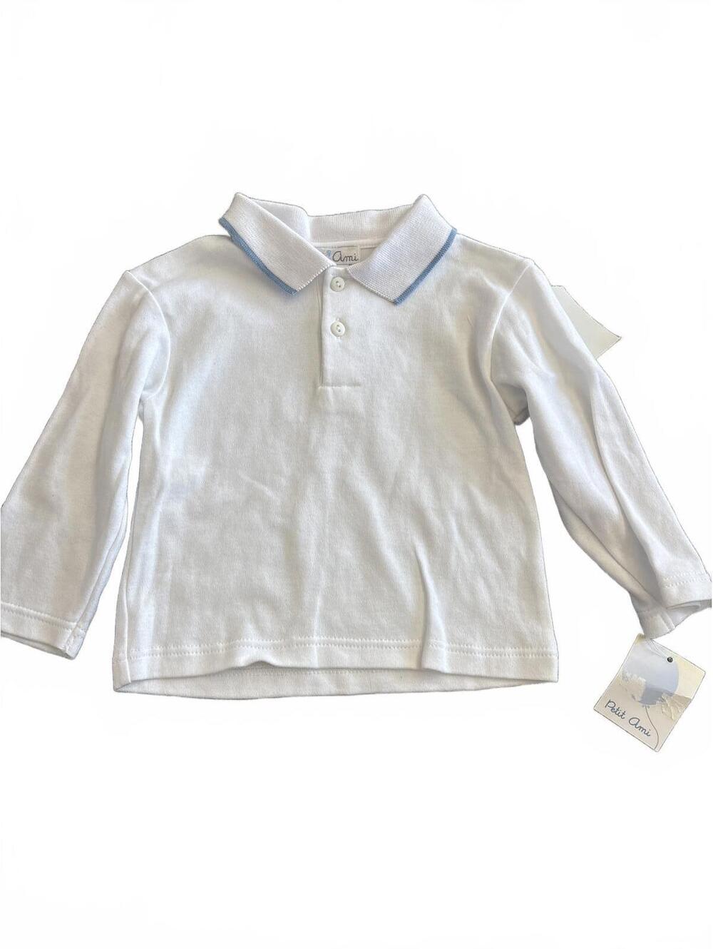 New Petit Ami Baby White Long Sleeve Polo Shirt 18 Months Boys Girls  Infant